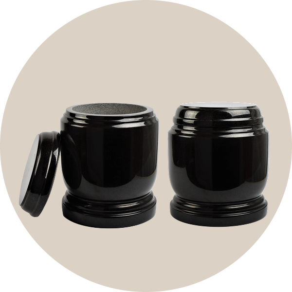 black granite memorial urns for ahses